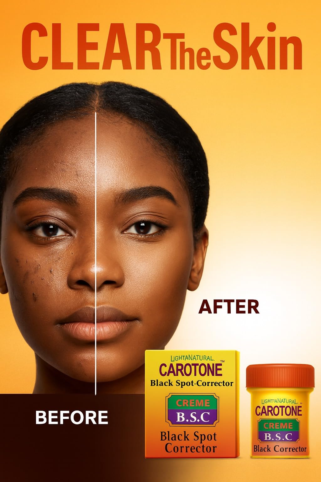 Natural Glow Carrot Cream – 30 ml Size – Carotone Black Spot Corrector-Daily Hydration with Carrot Extract and Vitamin E – Face and Body Care Moisturizer