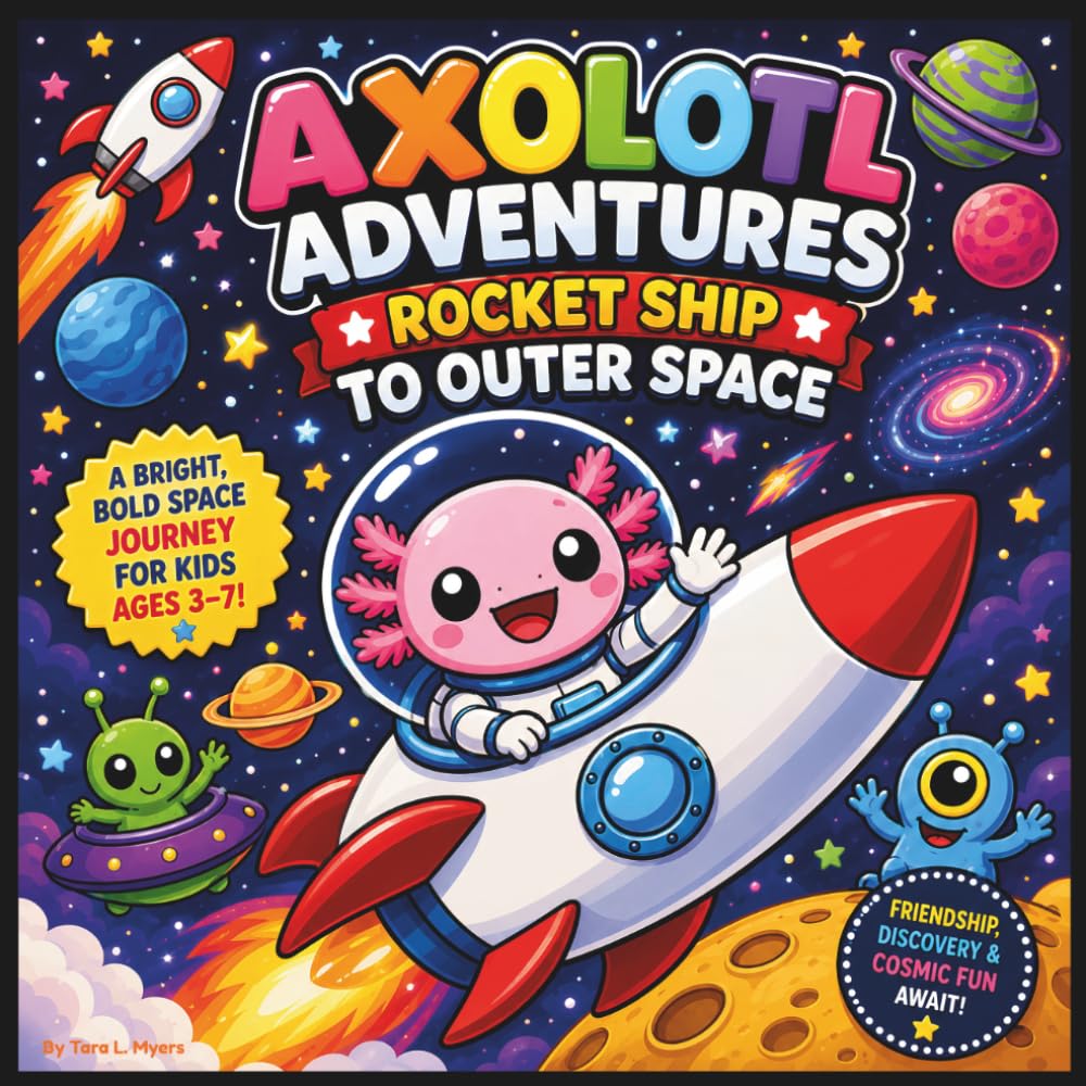 Axolotl Adventures: Rocket Ship to Outer Space: A Bright, Bold Space Journey Filled with Friendship, Discovery, and Cosmic Fun for Kids Ages 3–7| ... (COLLECTION OF AXOLOTL ADVENTURES STORYBOOKS)