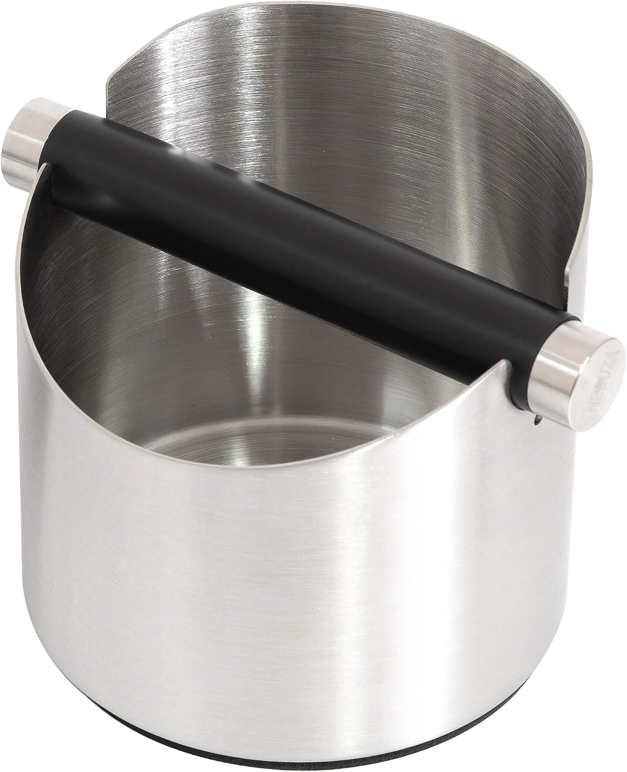 NEOUZA Knock Box for Espresso Machine, Coffee Grounds Bin – Barista Accessories, Shock-Absorbent with Removable Metal Knock Bar (Silver, Large)