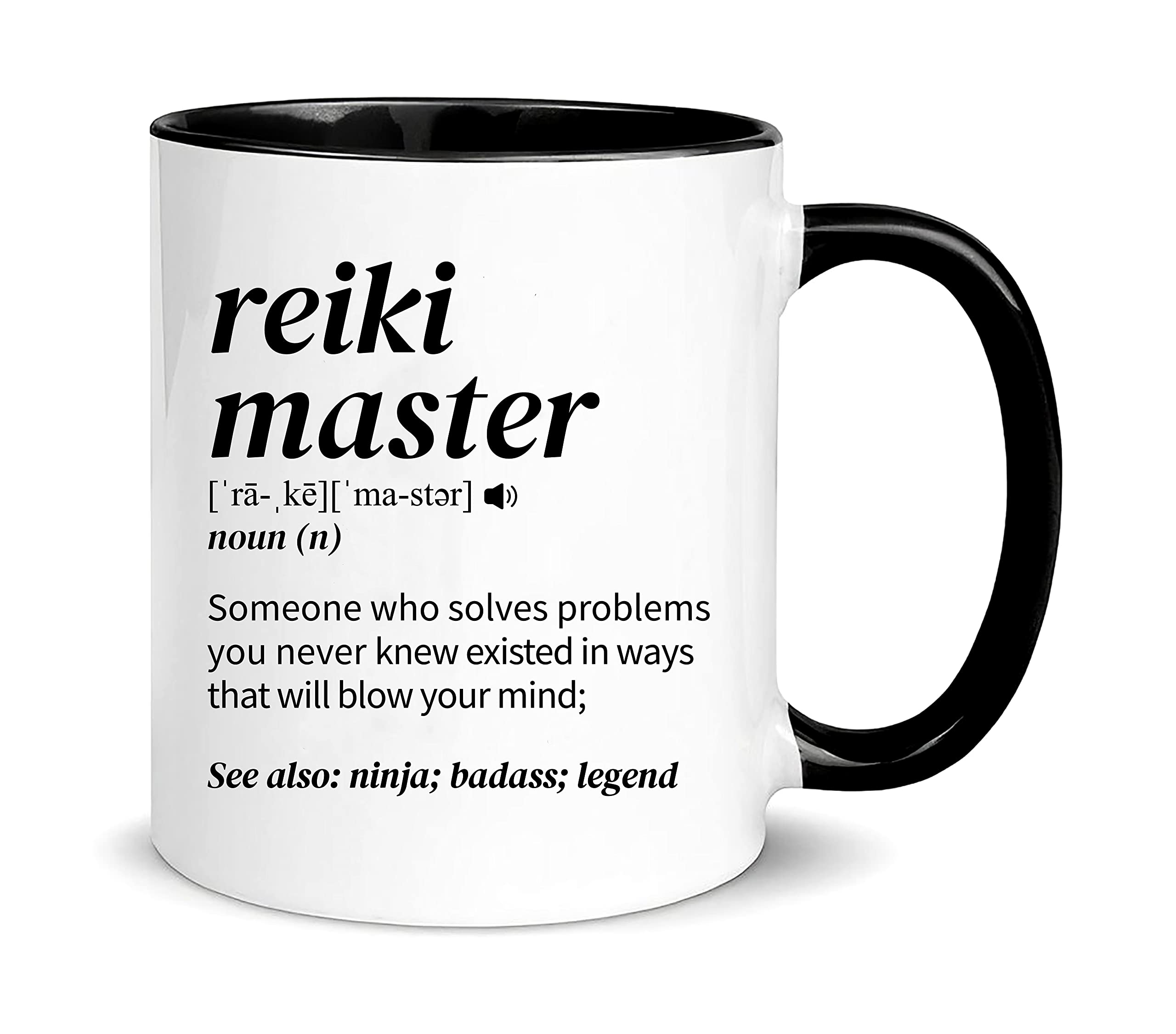 Awnpow Funny Reiki Master Definition Mug for Men and Women,Birthday, Appreciation, Thank You Mug,11oz Ceramic Coffee Mug/Tea Cup