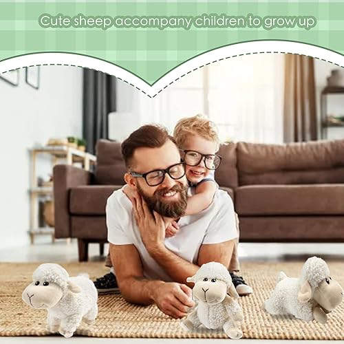 Miniatura 6 de Animal de peluche de oveja, peluche de oveja de 7.87 pulgadas, lindo cordero de peluche suave, regalo para niños y niñas, decoración del hogar,