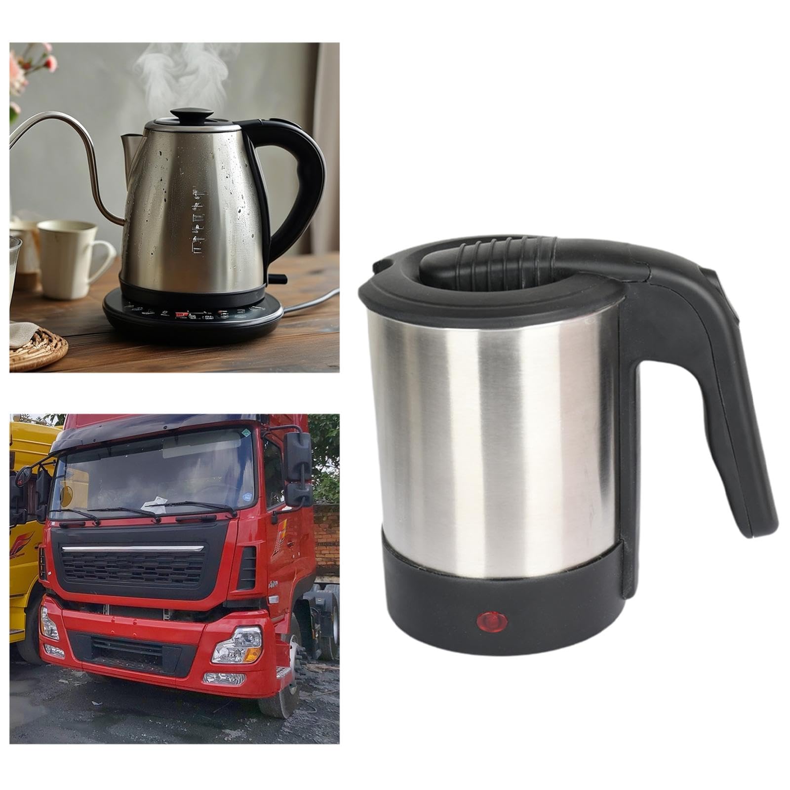 Hervidor de Agua de Ebullición Rápida para El Coche, Jarra de Agua Caliente de 1000 Ml para Café Y Té en Viajes de Negocios, 12 V 150 W, Individual