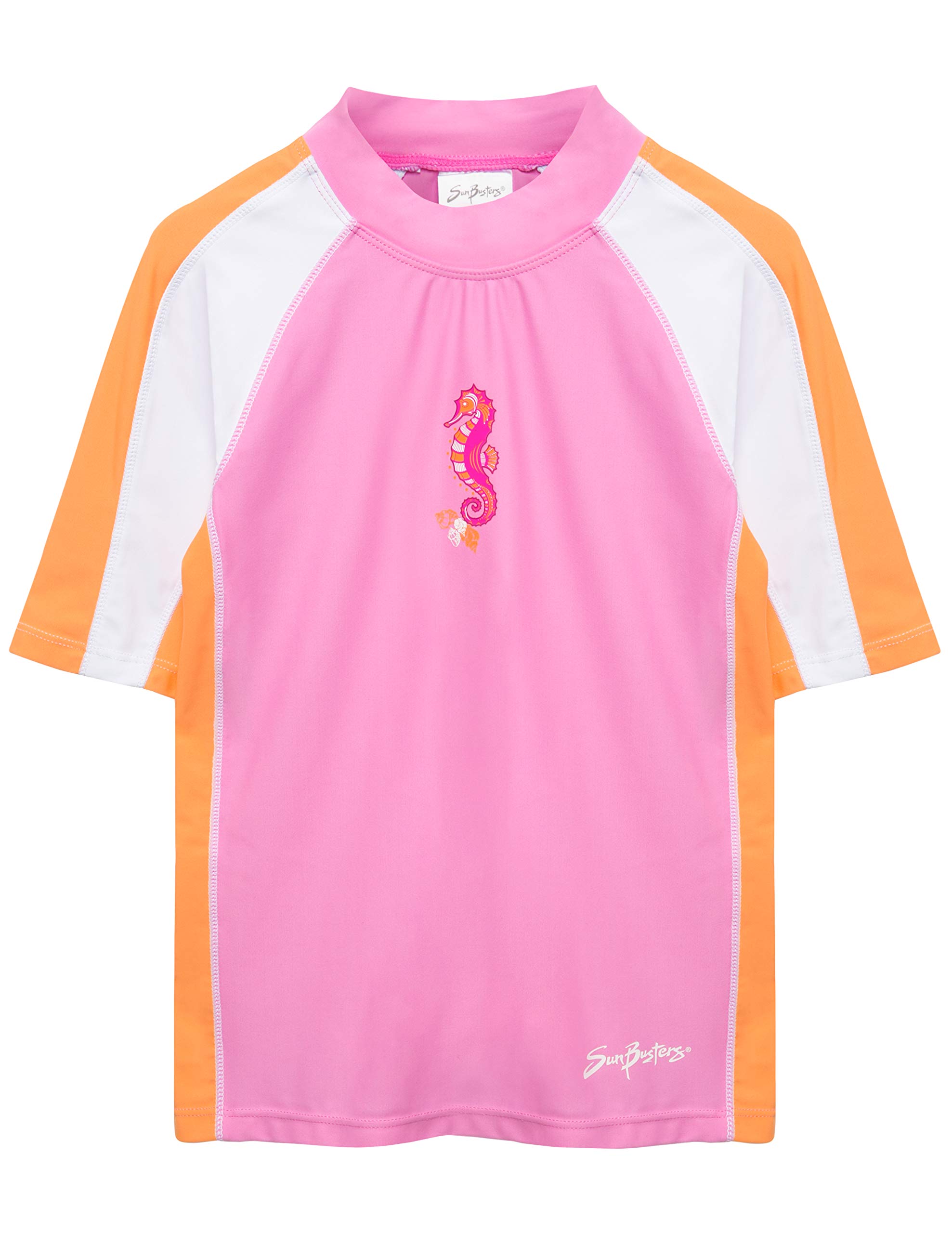 SunBusters Girls Short Sleeve Rash Guard 12 mos - 12 yrs, UPF 50+ Sun Protection