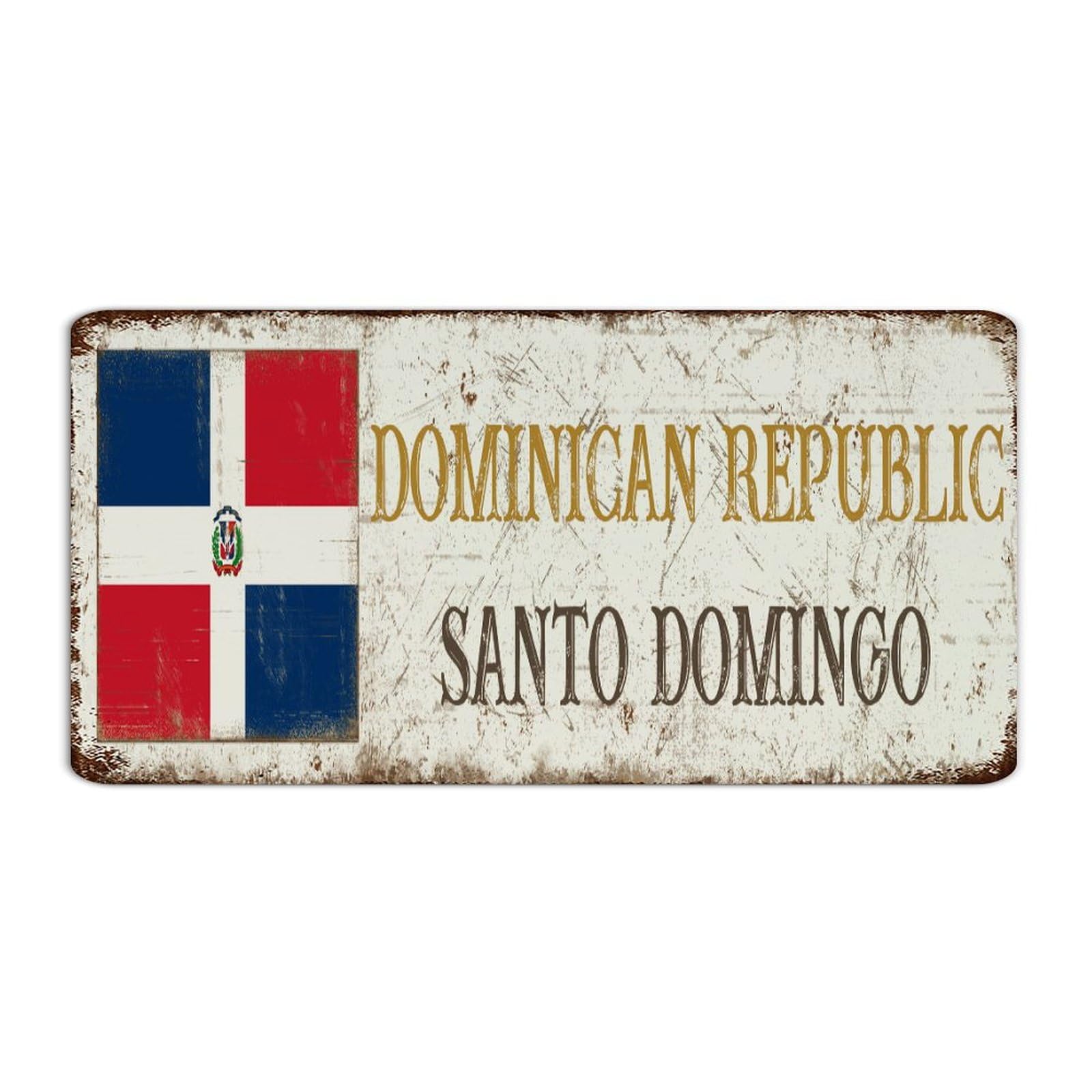 Farmhouse Metal Sign Dominican Republic Room Decor for Men Garage Signs for Dorm Office Fence National Country Souvenir Road Art Poster Gift for Lounge 6x12 Inch