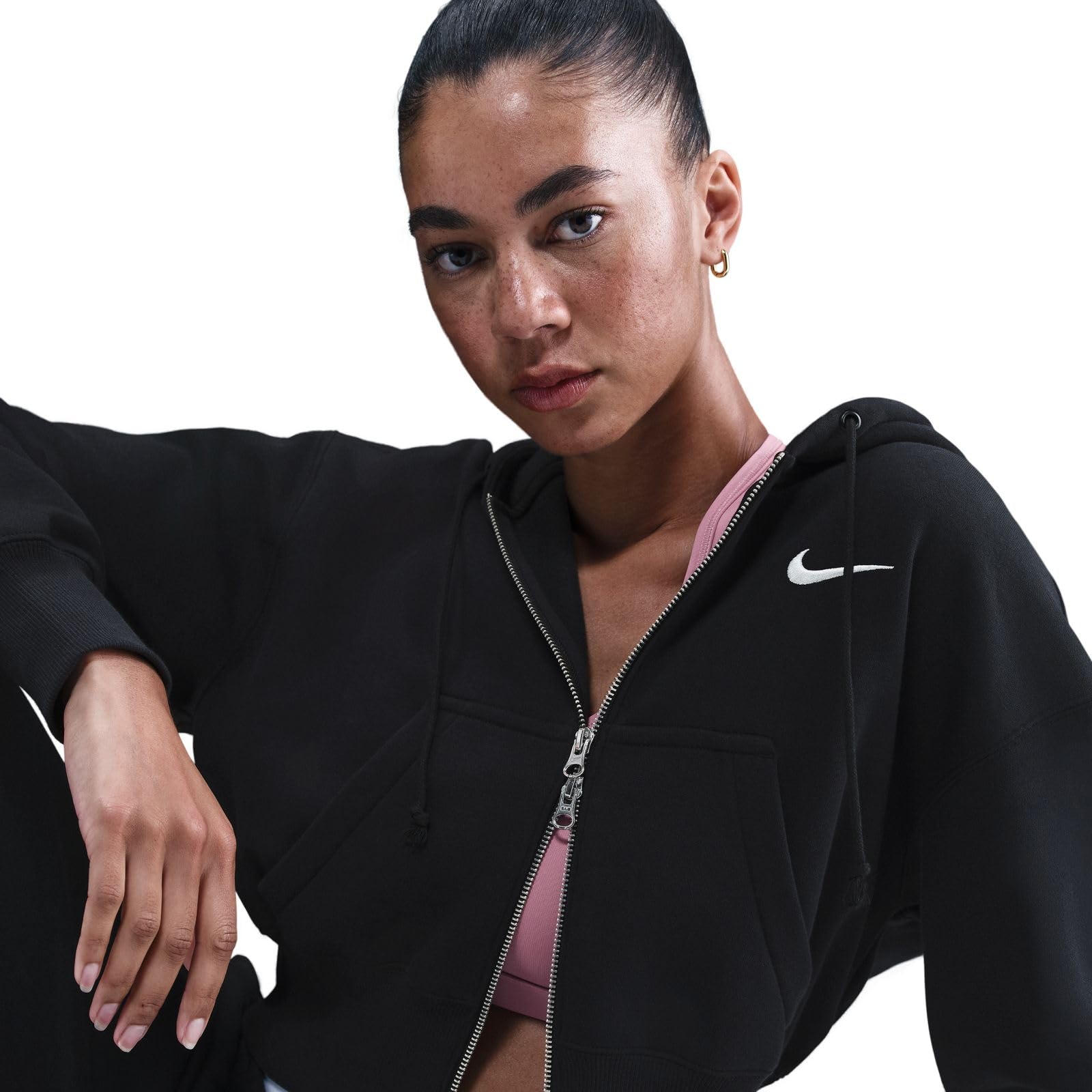 Nike Sportswear HV2426 Phoenix Damska kurtka polarowa z krótkim krojem i szerokim krojem
