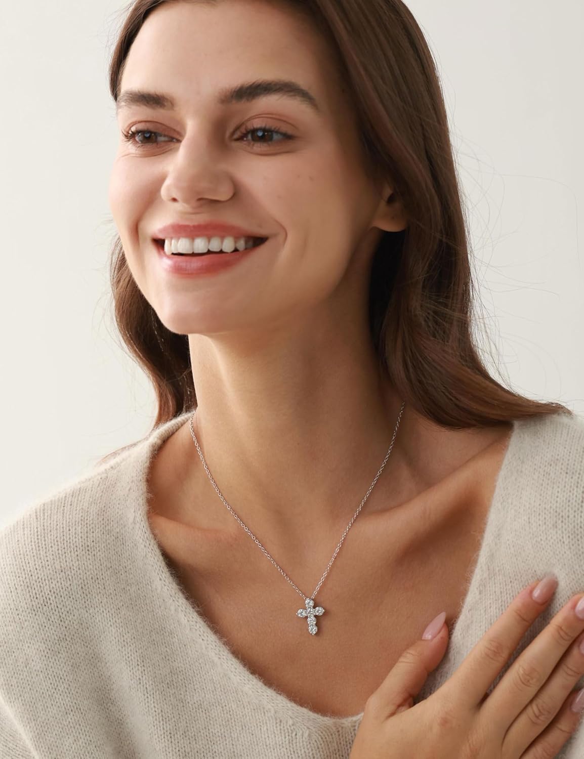 ASHINE Cubic Zirconia Cross Necklace for Women, 14K Gold Plated Religious Faith Pendant with Adjustable 20" Chain - Image 7