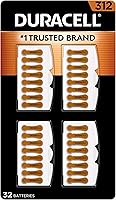 Vista 1 de Baterías para audífonos Duracell tamaño 312 marrón, paquete de 32 piezas, batería para audífonos tamaño 312A con potencia de larga duración