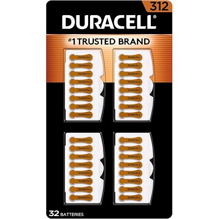 Amazon.com: Duracell Hearing Aid Batteries Brown Size 312, 32 Count ...