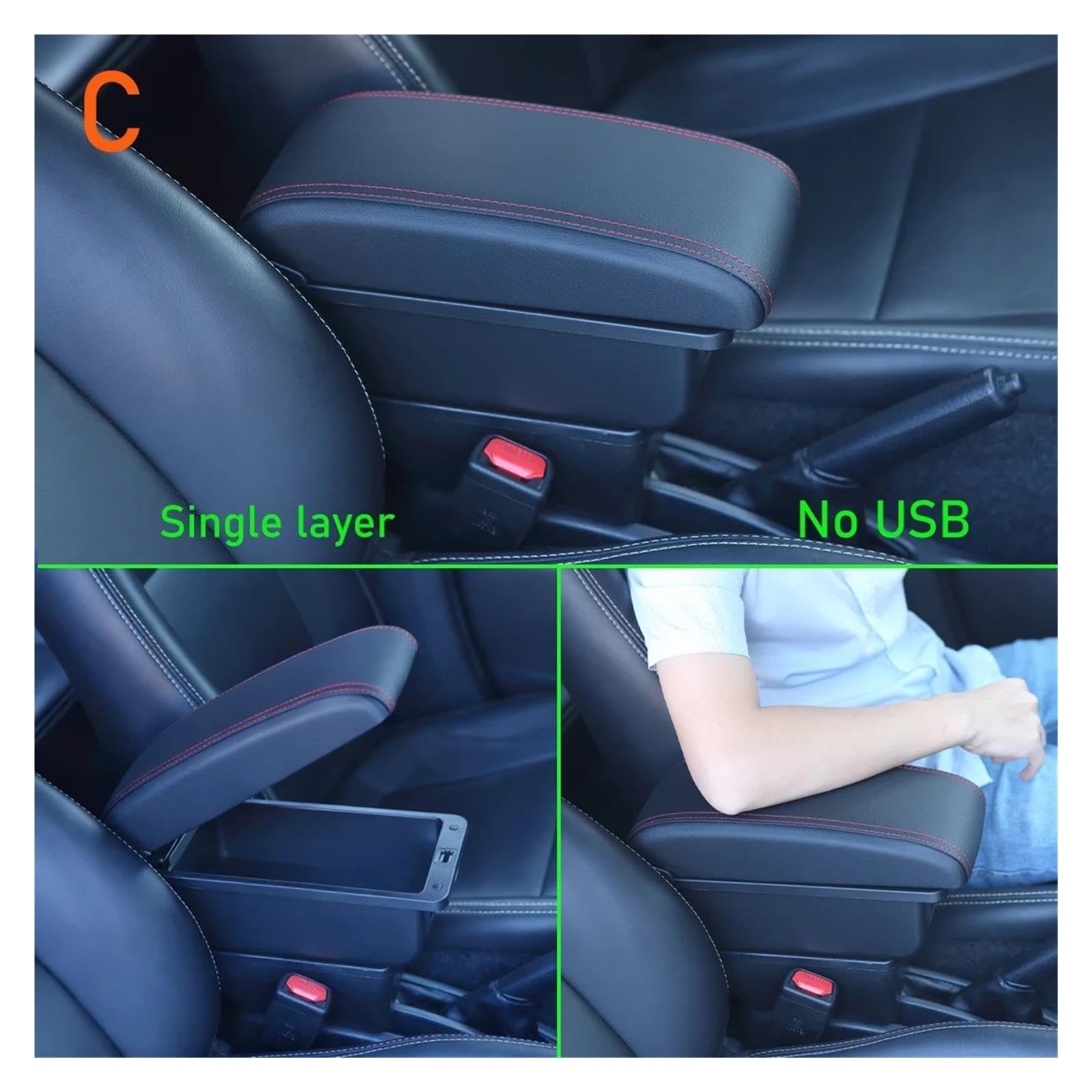 Para Fiat 500 12-2025 Caja Almacenamiento Reposabrazos Coche Reequipamiento