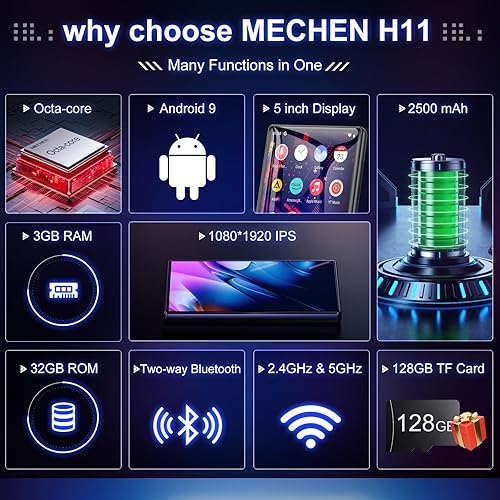 Miniatura 2 de Reproductor MP3 con Bluetooth y WiFi, pantalla táctil completa de 3.5 pulgadas, reproductor MP3 MP4 con altavoz, transmisión Android, reproductor de