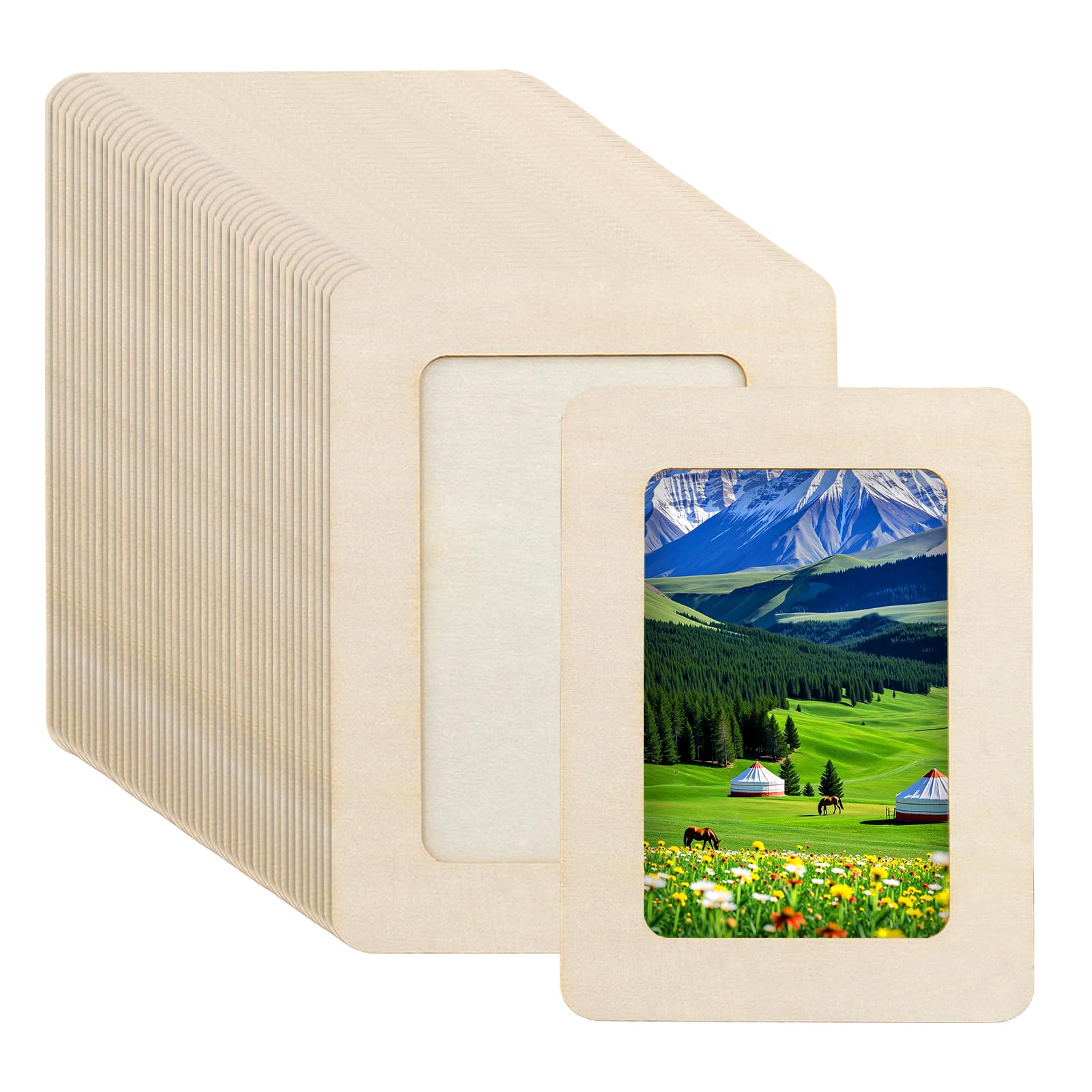 Cadres photo en bois brut de 10,2 x 15,2 cm pour travaux manuels et peinture sur bois