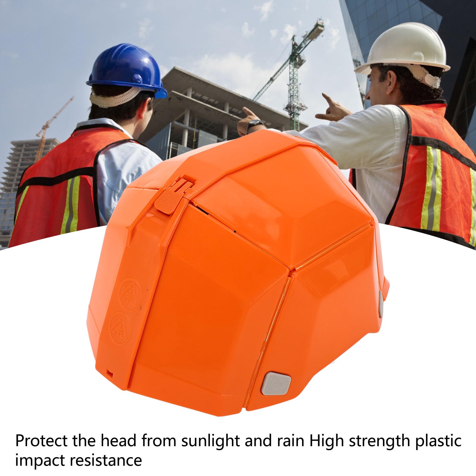 Casco Plegable para Exteriores, Casco De Seguridad Ajustable, Sombrero De Protección para La Cabeza De Plástico, Casco Deportivo Portátil para Montar En Scooter, Trabajo Aéreo, Entrenamiento(Naranja)