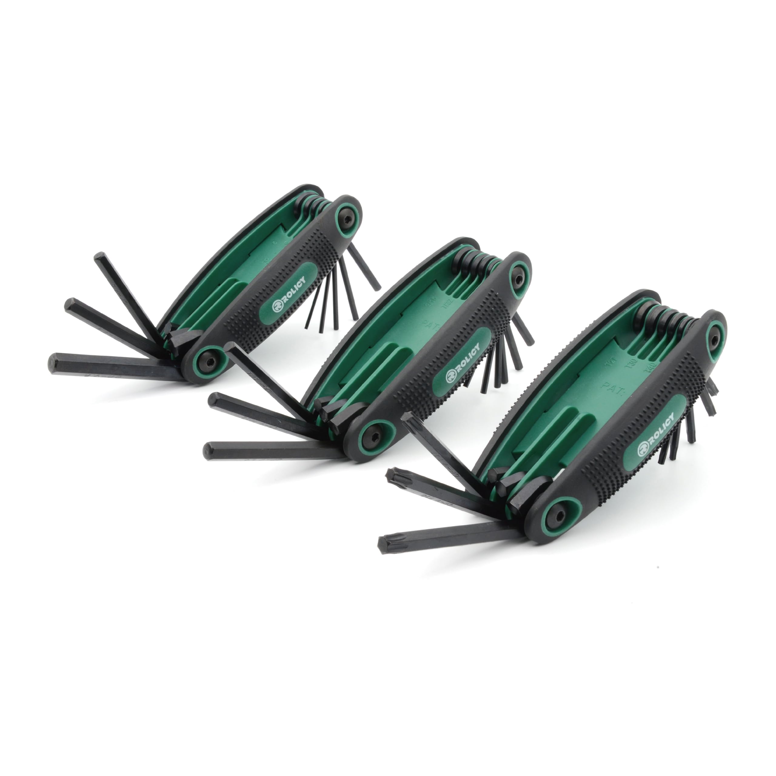 ROLICY 25-Piece Folding Allen Wrenches Sets, 3-Pack Metric & SAE & Star Hex Key Set, Heat Treated Cr-V Steel Allen Wrenches, Perfect for DIY, Auto