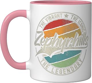 Zephyrhills FL | Florida | Vintage Distressed Ceramic Mug, Pink/White