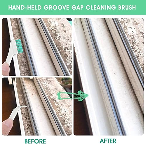 Miniatura 5 de Pequeños cepillos de limpieza para el hogar, juego de 8 herramientas de limpieza de hendiduras para ventana, humidificador de pista, teclado,