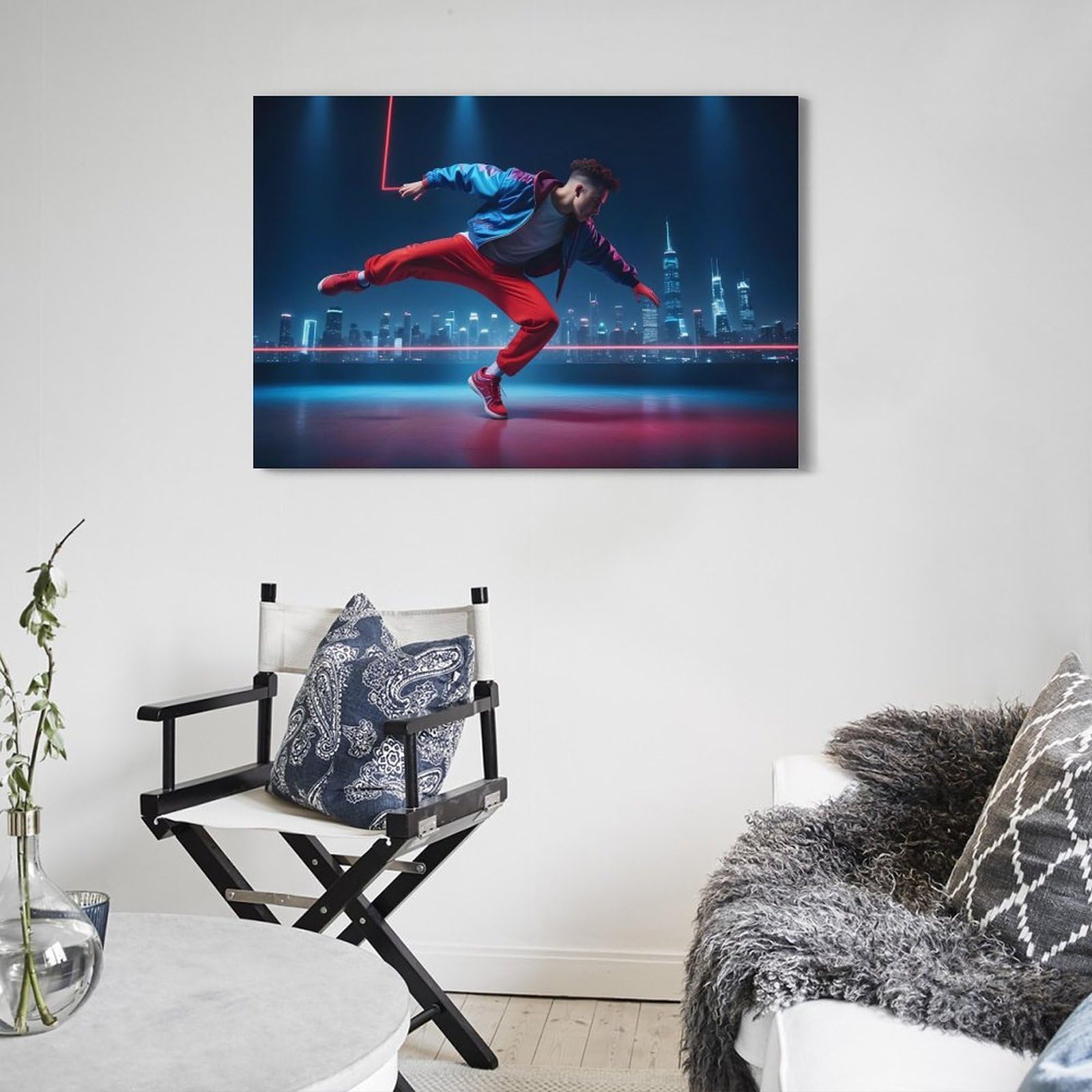 ZLQYHW Poster di street dance su tela, motivo: B-boy, hip-hop, danza appassionata, decorazione per camera da letto per la famiglia (40 x 60 cm)