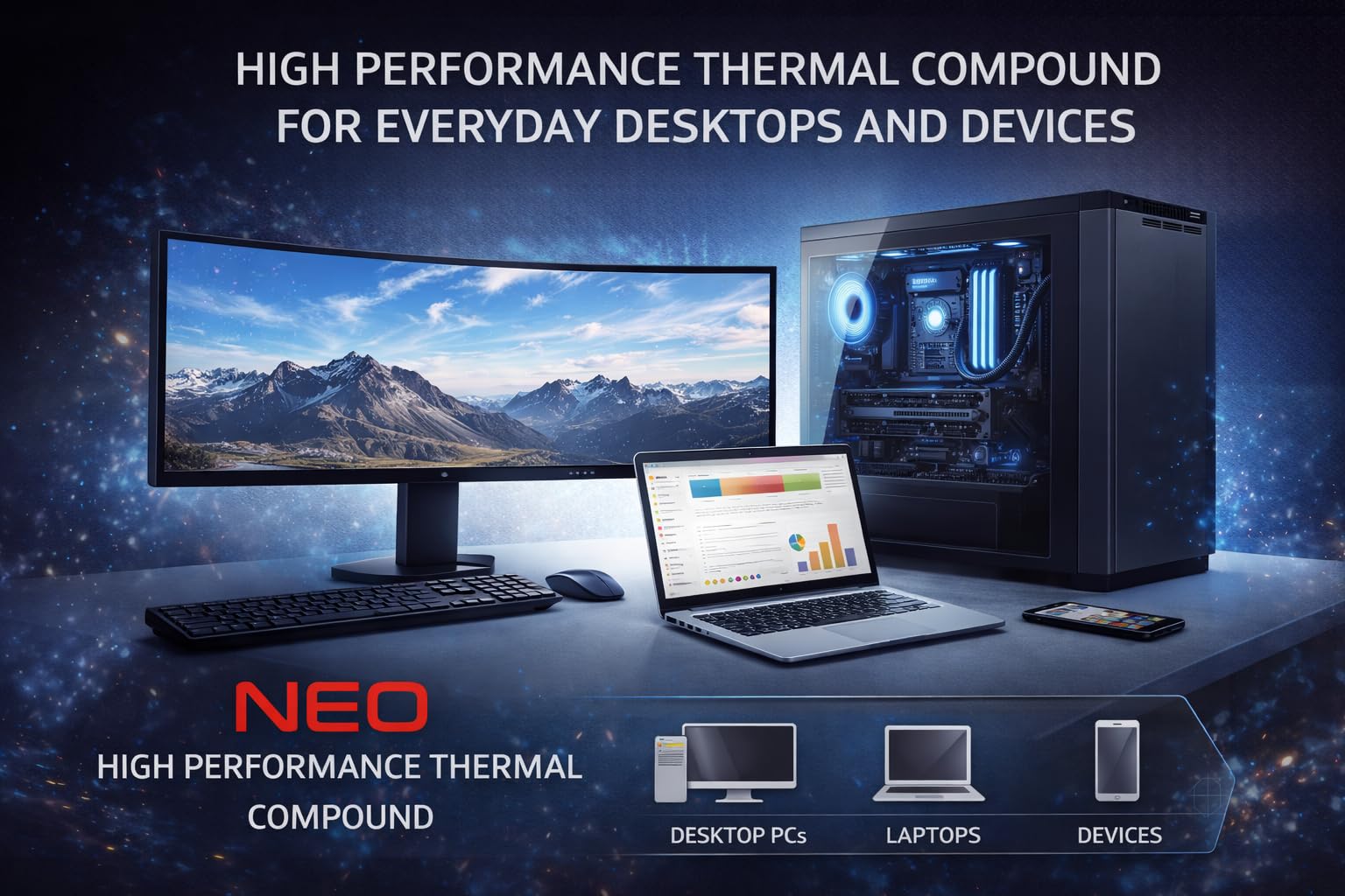 NEO pasta termoprzewodząca 50 g – z pistoletem dozującym, niezawodna pasta termiczna dla konstruktorów systemów, CPU, GPU, laptopa, konsoli masowej