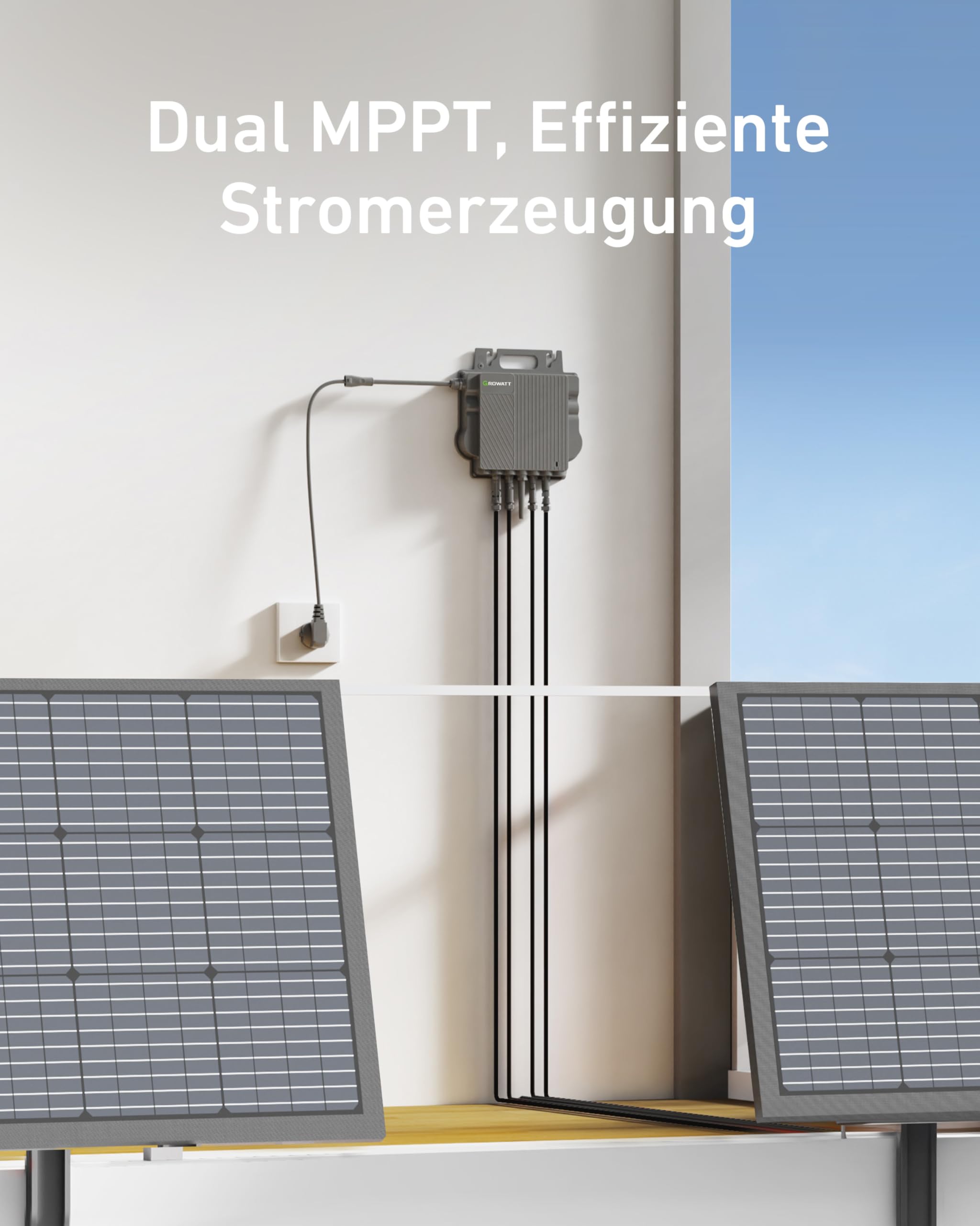 GROWATT NEO 800M-X Micro inverter, 800 W, 97,3% di efficienza, Dual MPPT, gestione APP, tipo III SPD (inverter da 800 W)
