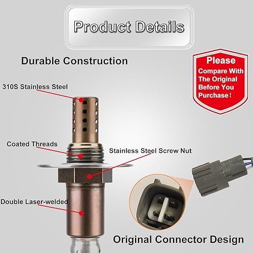 Miniatura 4 de Sensor de oxígeno O2 234-9123 aguas arriba y aguas abajo 234-4445 compatible con Subaru Legacy Outback 2006-2009, apto para Impreza 2005-2011,
