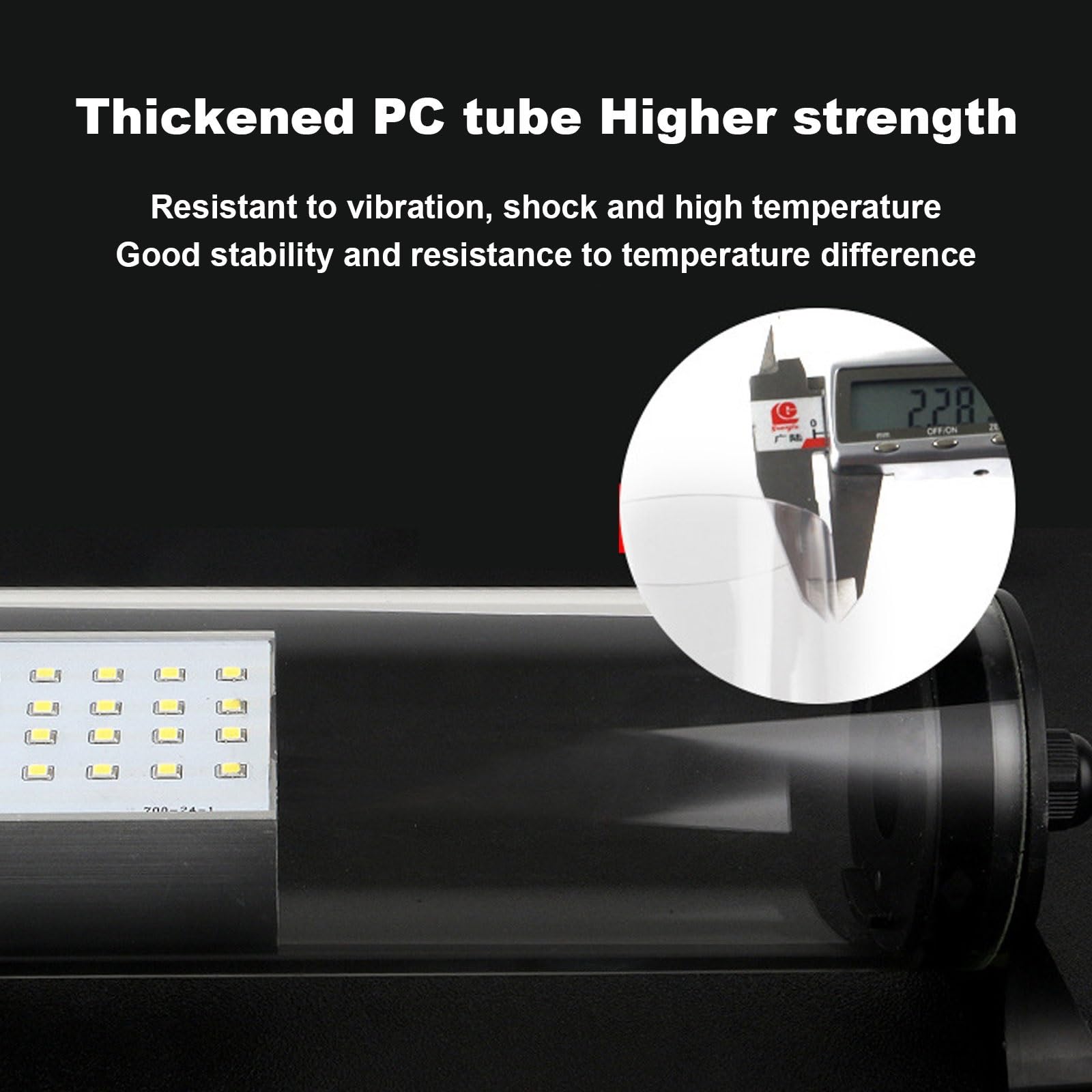 Luz De Tubo De Máquina LED Industrial Luz De Trabajo Impermeable IP66, Tubo De Luz LED De 110-220V/24V con Carcasa De PC, para CNC, Iluminación De Fresado(Size:15W-24V)