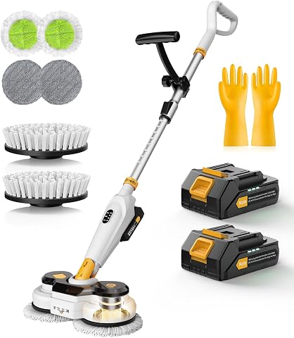 Qimedo Cordless Electric Mop M3, 6000mAh, 2-in-1 Floor Scrubber & Spin Mop