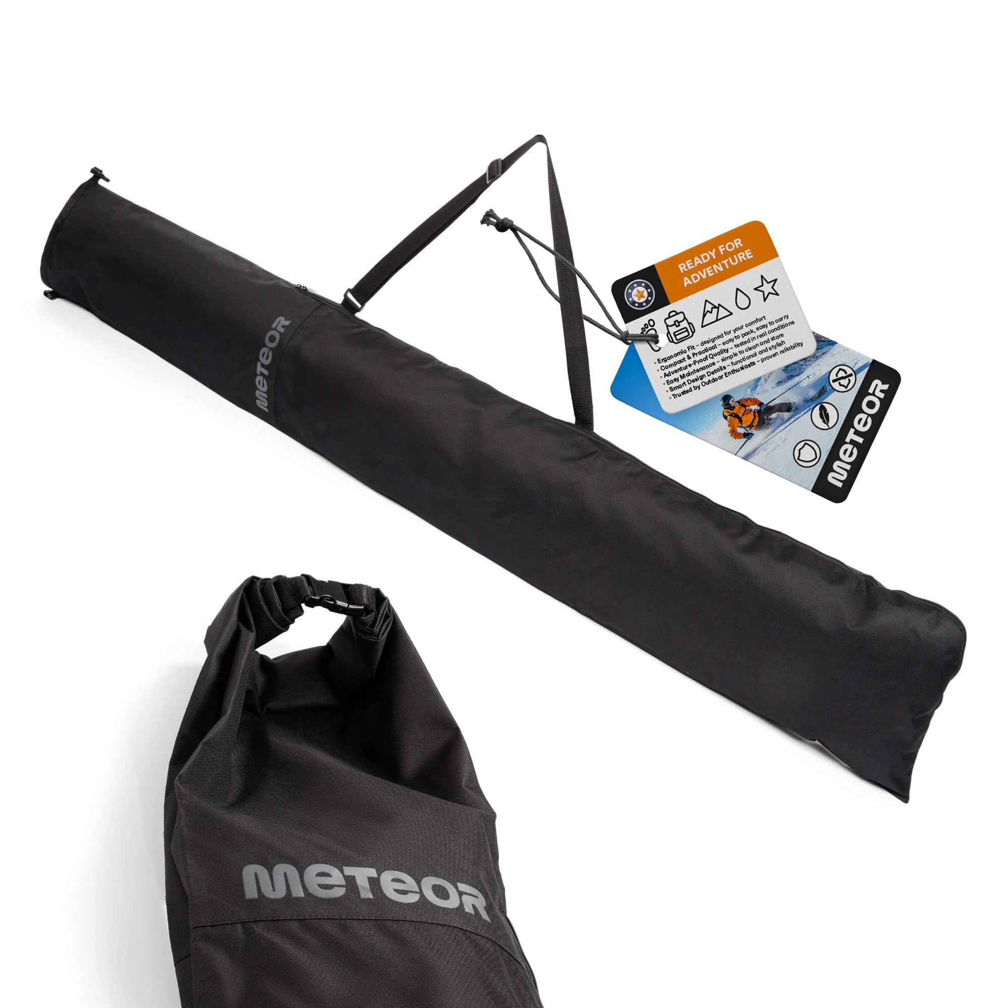 Meteor Sac à Chaussures de Ski Compact pour Chaussures de Ski et Gants - Sac à Chaussures de Ski imperméable idéal pour Les Vacances de Ski et Les Sports d'hiver - Léger et Durable - Idéal pour Les