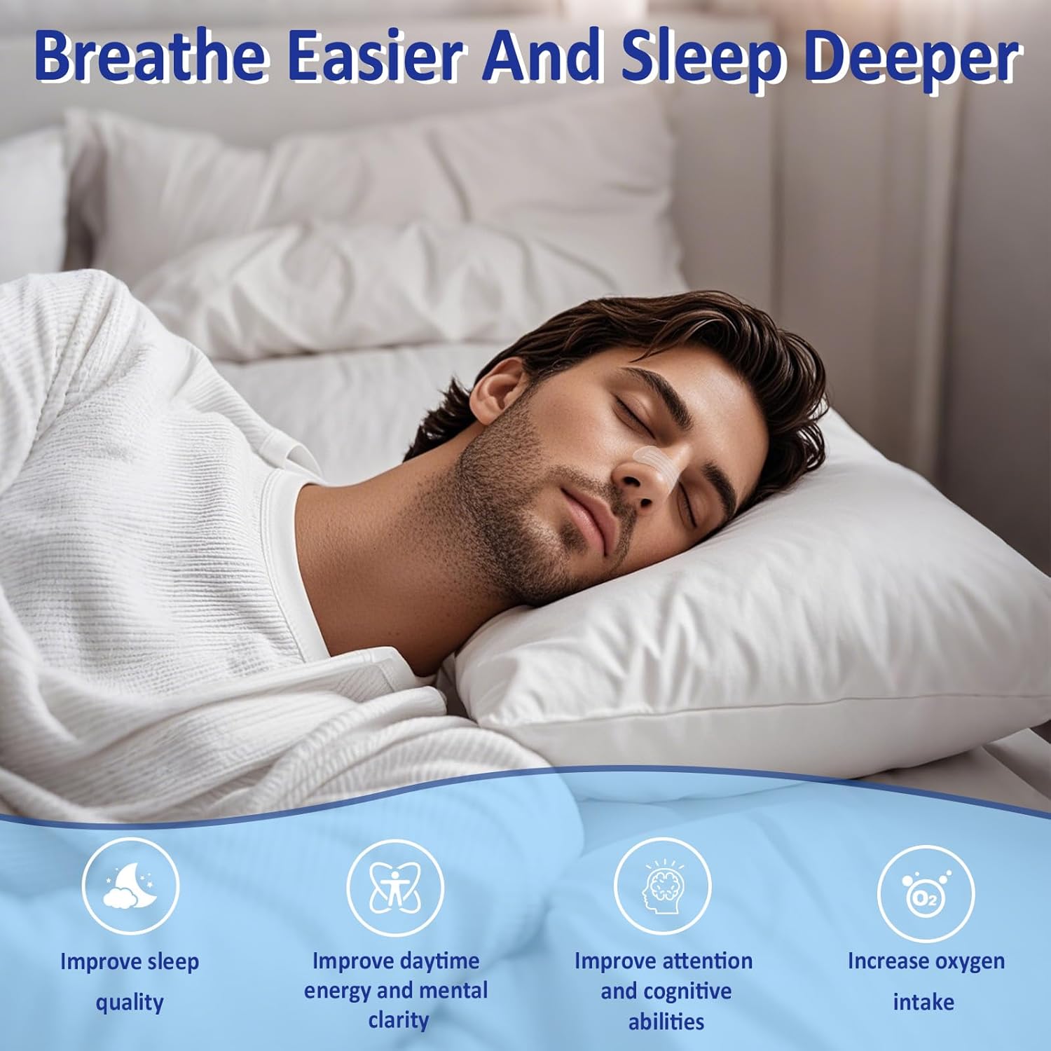 Nasal Strips for Snoring - Extra Strength Nose Strips for Breathing, Clear Nose Tape for Sleeping and Sports, Nasal Congestion Relief, Oil & Sweat Proof(60 Ct) - Image 6