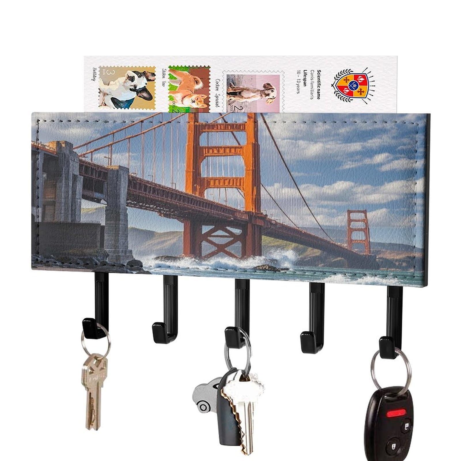 Colgador de llaves de pared adhesivo y organizador de cartas para casa