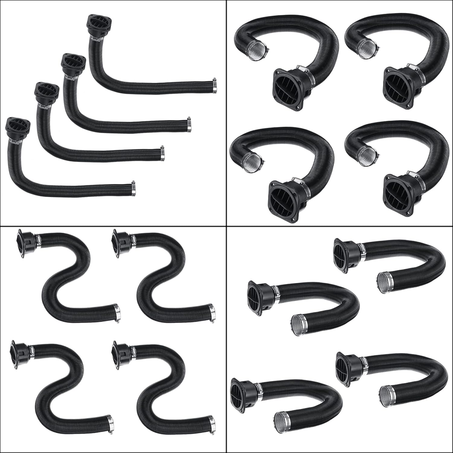 42mm Plastic Heater Duct Pipe Tube Aluminum Foil Tube + Air Vent Outlet Kit Auto Heaters Part For 4 Holes Car Truck Boat Heater Pipe Duct Cap Ducting Cover For Out Side Insulation Wrap Vent Kids Hose