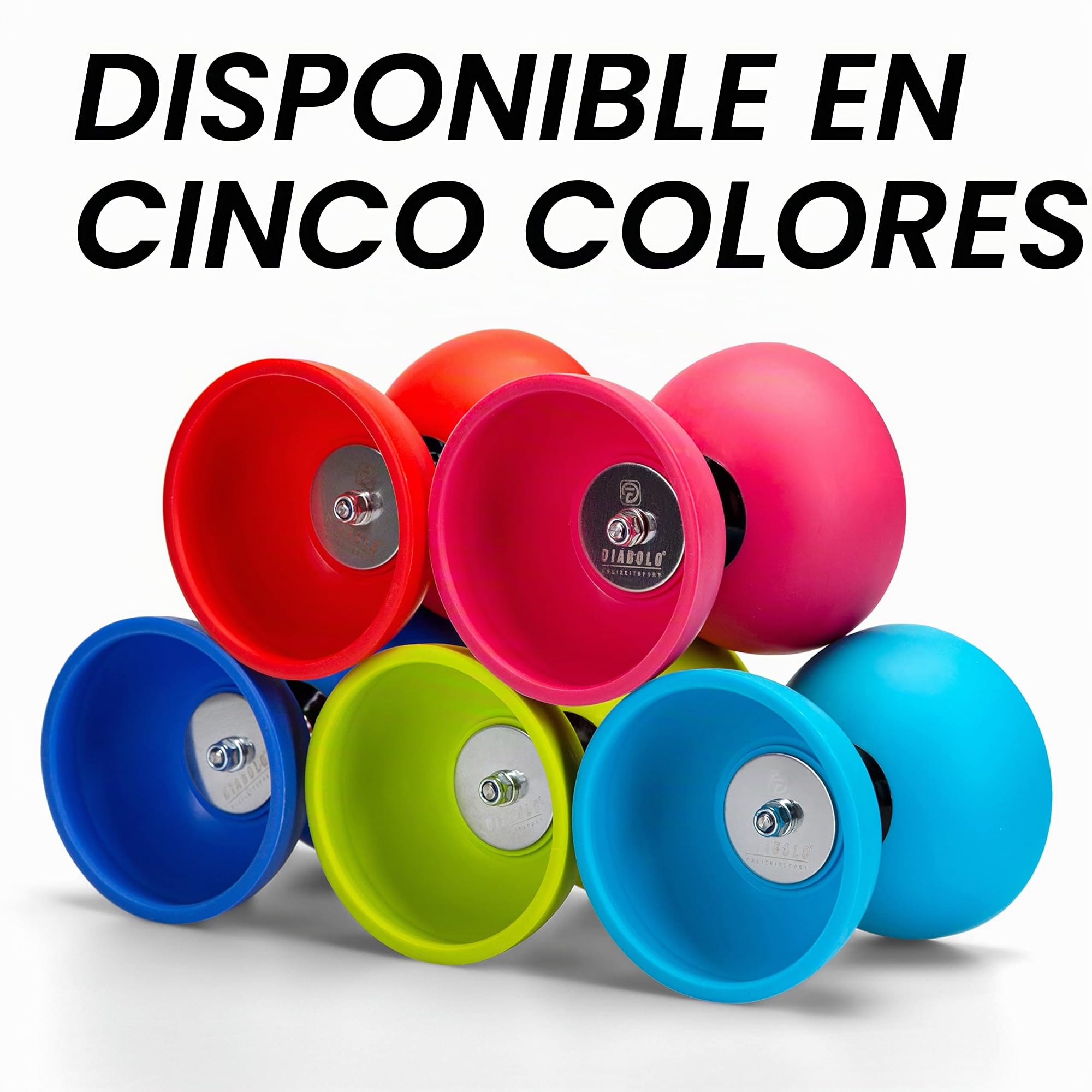 Set de Malabares Pro Diabolo Freizeitsport, Palos de Aluminio, Cuerda 160cm, Turquesa