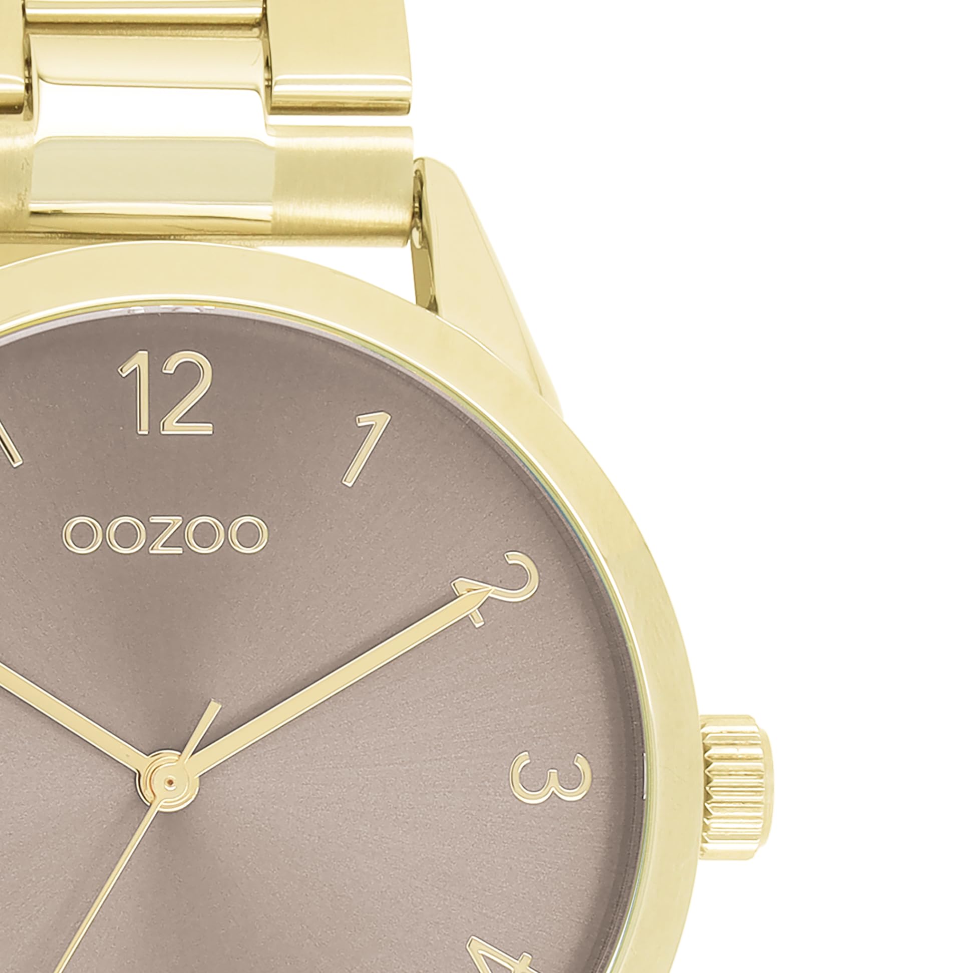Oozoo - Timepieces Orologio da donna in oro/tortora | Orologio da polso da donna con cinturino in acciaio inossidabile | Orologio moderno per donne | Elegante orologio analogico da donna in rotondo