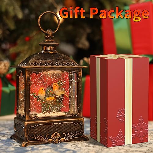 Miniatura 2 de Linterna de decoración de Navidad con forma de globo de nieve, enchufe iluminado brillante, 3 pilas AA y alimentado por USB, linterna de globo