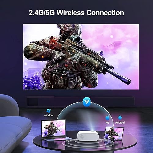 Miniatura 3 de Mini proyector, proyector para exteriores con WiFi y Bluetooth 5.1, TOPTRO 2023 actualizado 12000L 1080P Full HD, pantalla de 300 pulgadas y