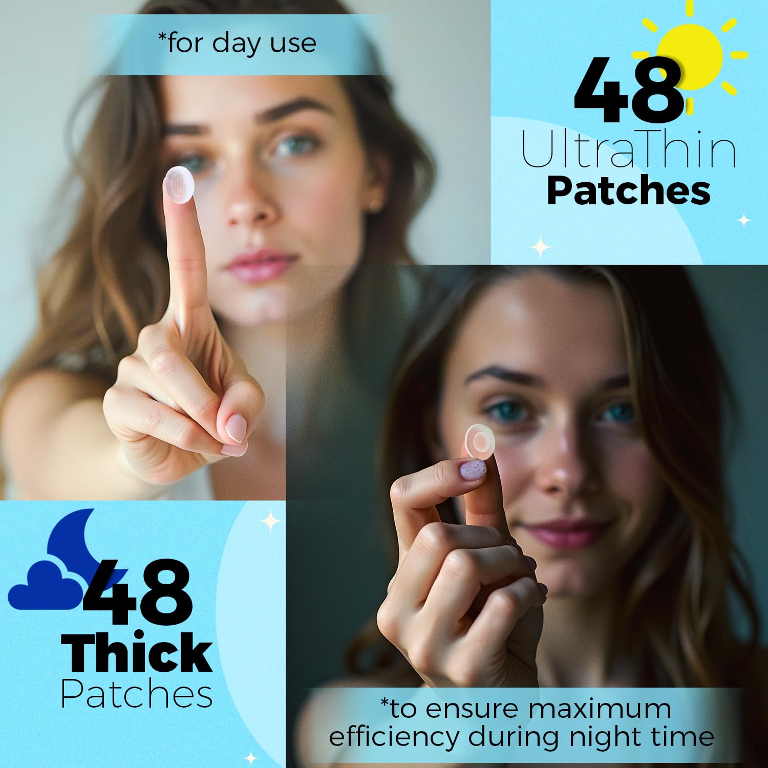 PurePatch Pimple Patches, 96 Hydrocolloid Spot Patches with Salicylic Acid & Tea Tree Oil, 3 Sizes - Image 3