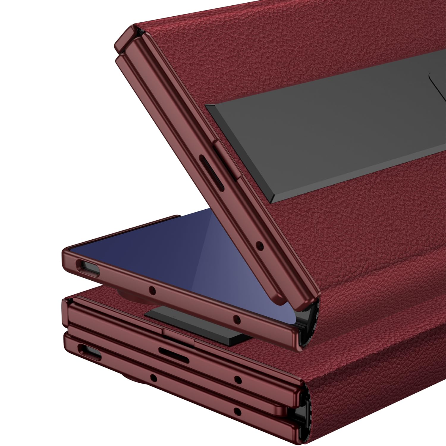 COQUE Funda para Galaxy Z Trifold, Carcasa Plegable con Soporte para teléfono, Funda Plegable de 3 Paneles para Samsung Galaxy Z Trifold-Gris Titanio