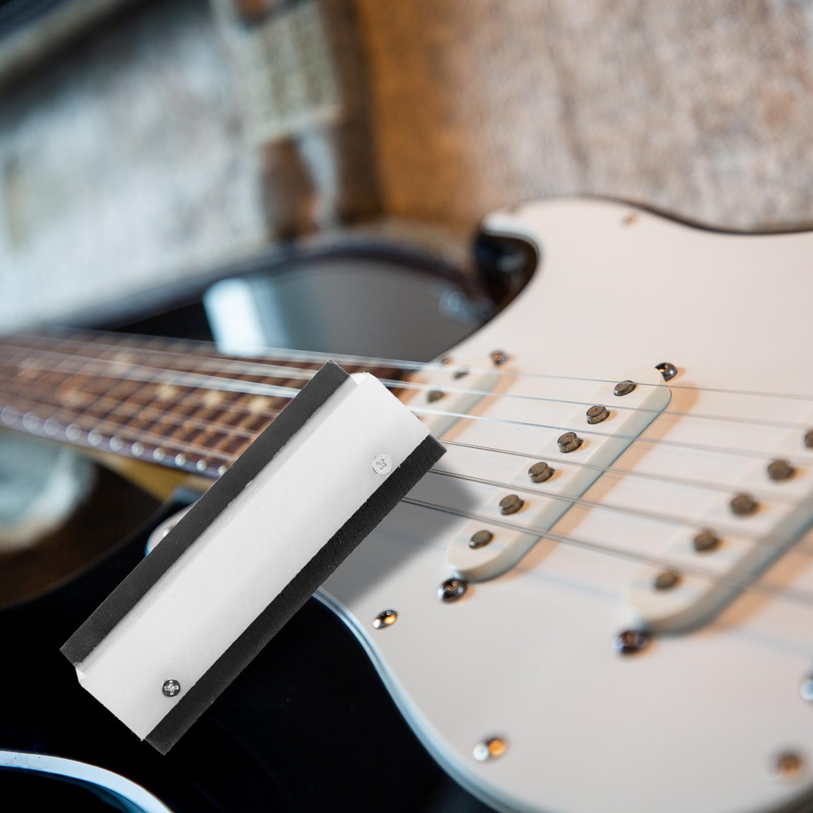 Bundfeile für E-gitarre und Bass 2-in-1 aus Kohlenstoffstahl und Kunststoff Ergonomisch Schützt vor Kratzern für Wartung und Politur