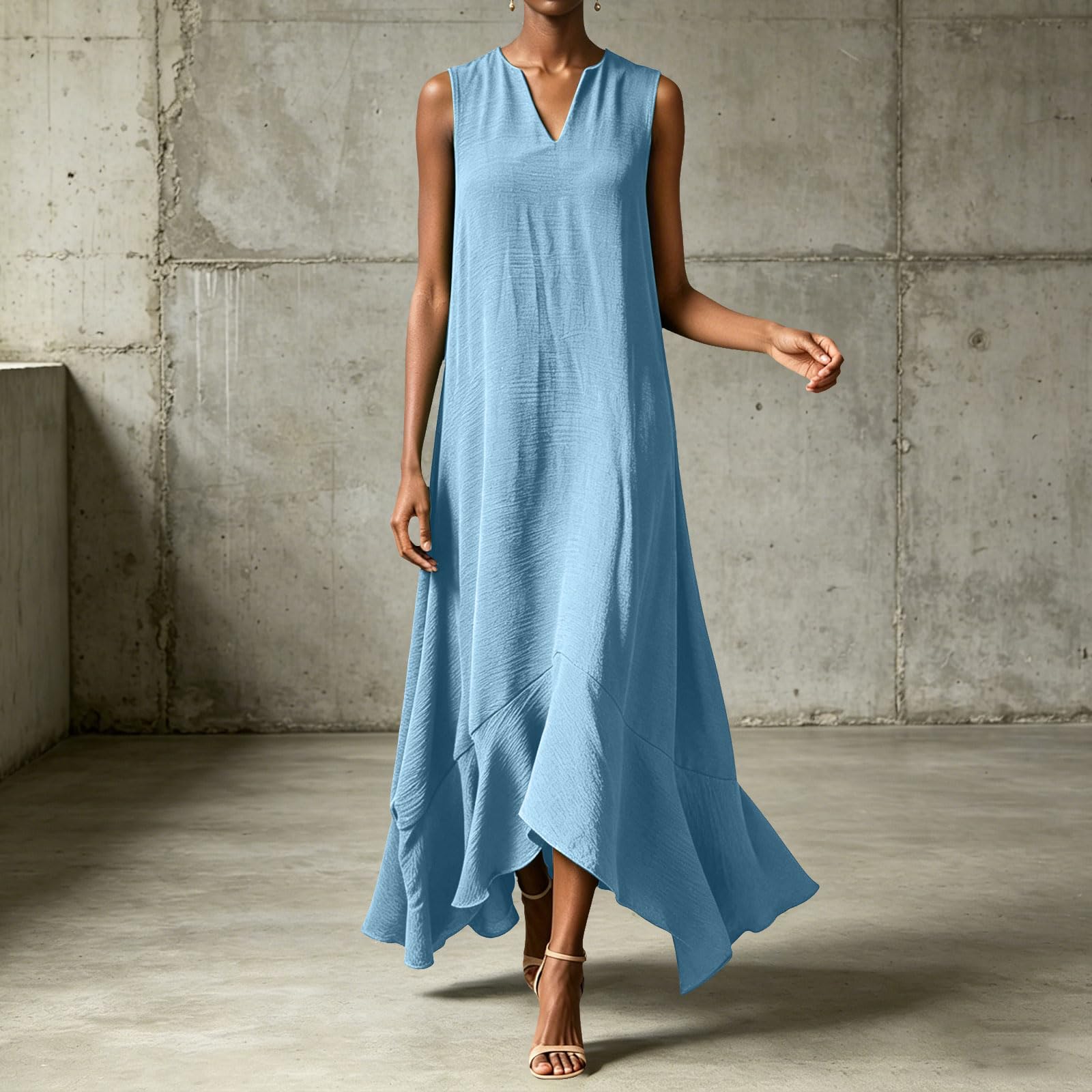 Abiti Donna Estivi Eleganti Elegante e Raffinato Abito Estivo Casual da Donna, Adatto per Feste, spiagge, Matrimoni e Banchetti. Vestito Bianco Elegante