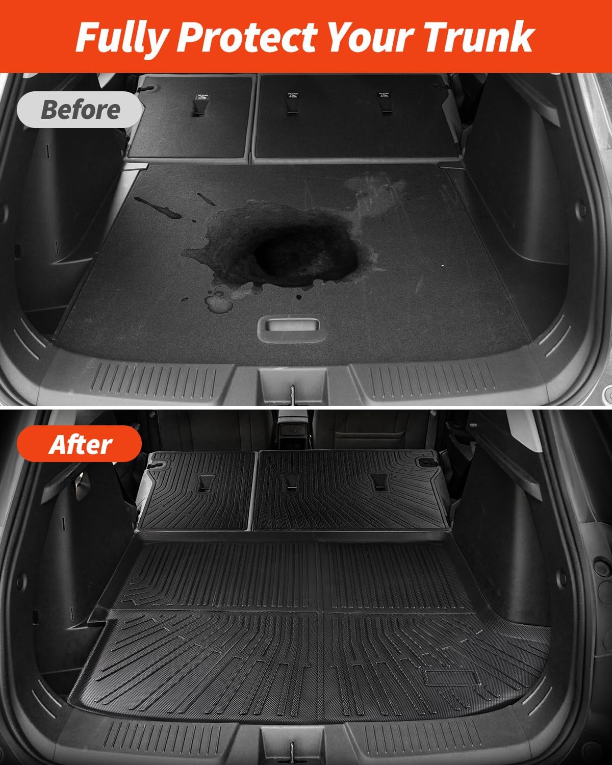 for Chevy Trax Floor Mats 2026 2025 2024 | Full Set All-Weather Cargo Liner Trunk Backrest Mat for Chevrolet Trax | Front Rear Car Rubber Carpet Interior Accessories for Buick Envista | 6 Pcs - Image 4