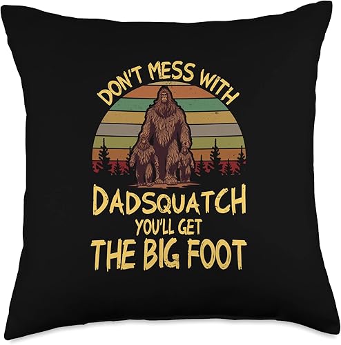 Miniatura 5 de Sasquatch Yeti Novelties for Him Men Don't Mess with Dadsquatch Youll Get The Big Foot Funny Throw Pillow, 16x16, Multicolor