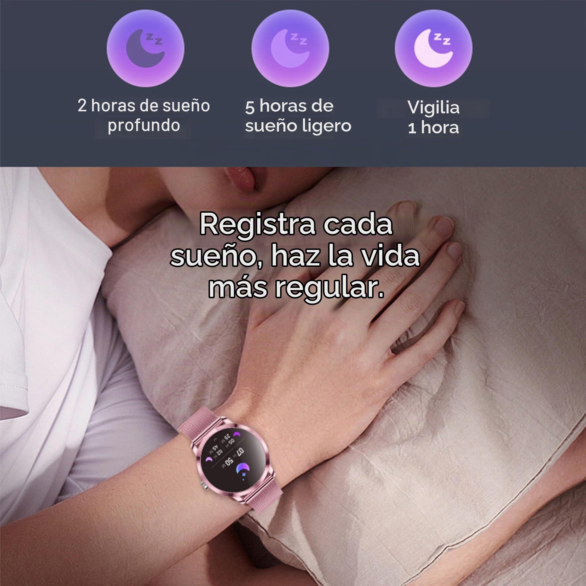 ZPIMY Reloj Inteligente Mujer con Llamada y Whatsapp, 1,09" IP68 Impermeable Reloj Smartwatch 123 Deportivo Mujer con Monitor Sueño, Oxígeno Sanguíneo, Podómetro, Pulsómetro Android iOS (Rosa)