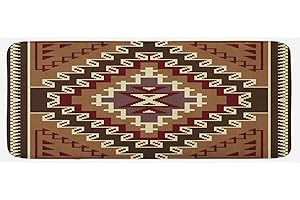 Ambesonne Afghan Kitchen Mat with Geometric Triangles