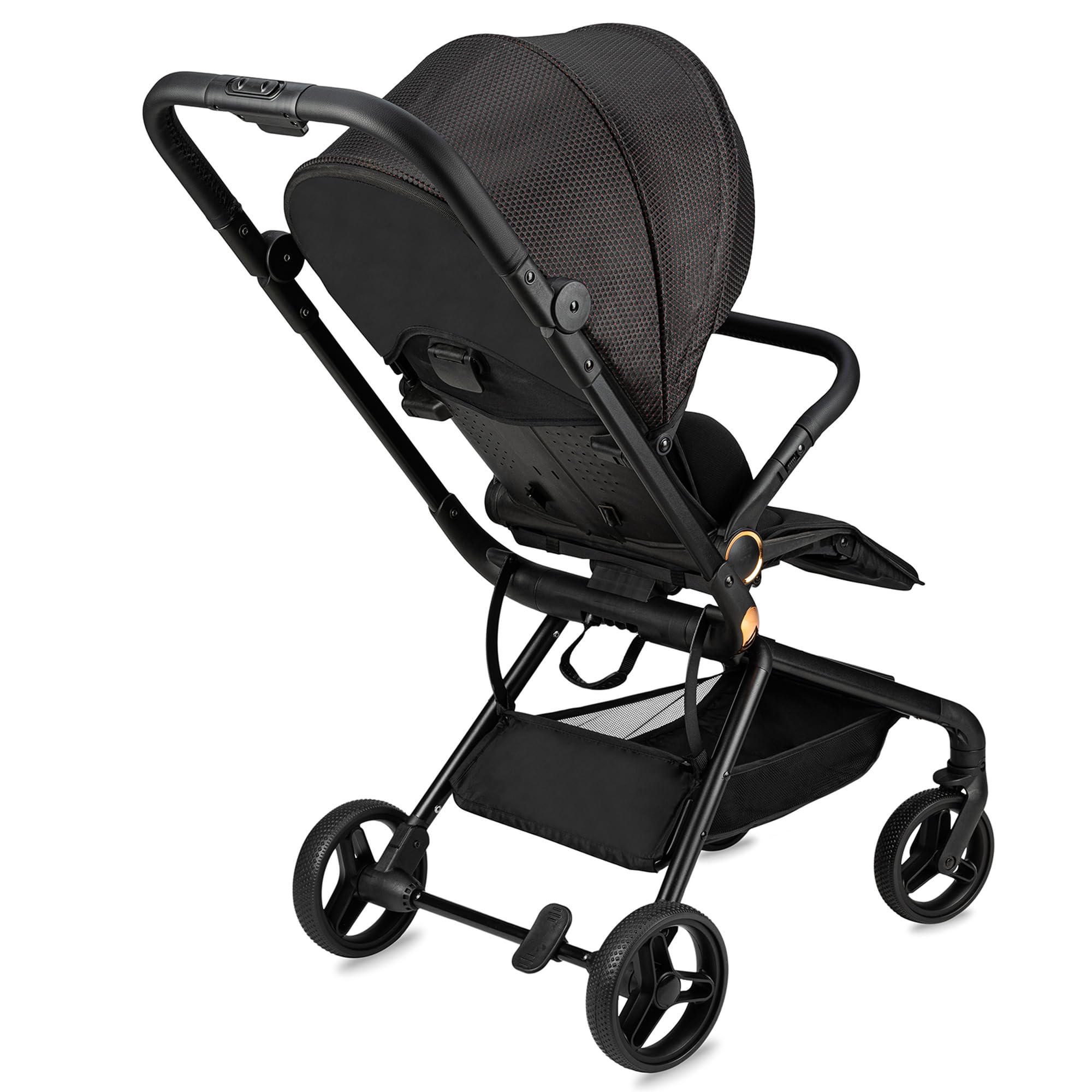 Silla de paseo MoMi ADELLE para niños a partir de 6 meses (hasta 22 kg), silla de paseo plegable con asiento de 360° y arnés de 5 puntos, cesta de la compra y asa para transportarla plegada