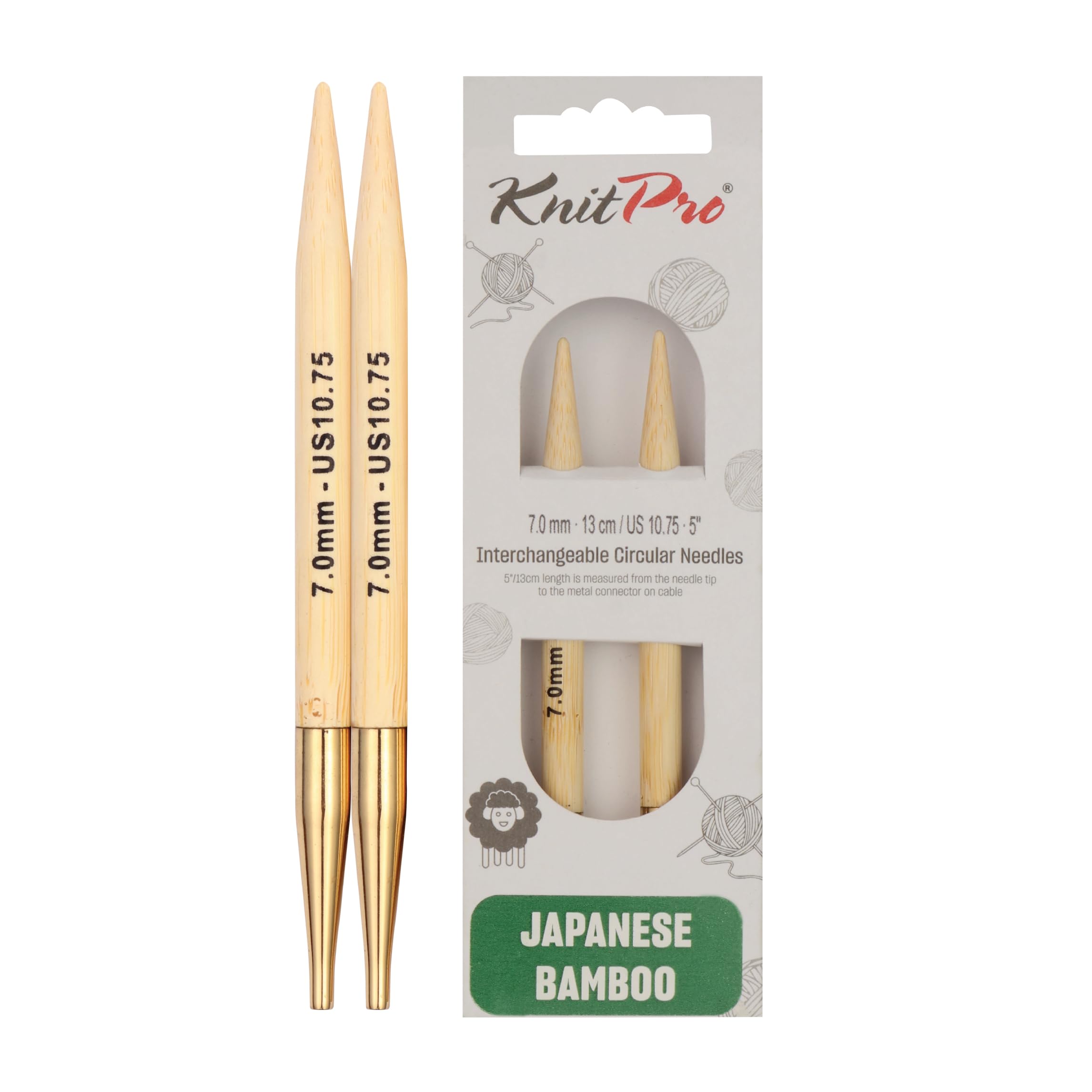 Knitpro Ivory Bamboo Interchangeable Circular Needles 5" (13Cm) | 7.00Mm