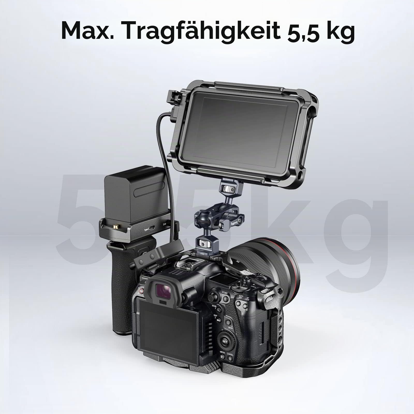 SMALLRIG Dual Ball Heads Magic Arm mit 1/4"-20 Schrauben, max. Belastung 6 kg, nur 88 g, aus Aluminiumlegierung und Edelstahl – 3873