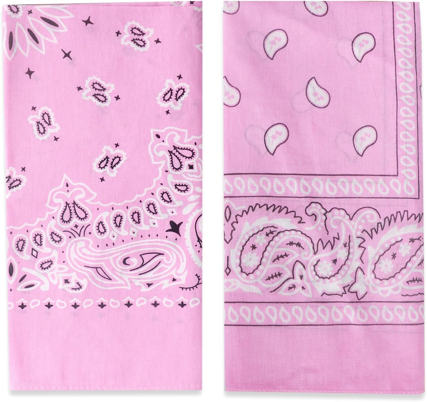 2 Pack Types of Paisley Pattern Bandanas, 22x22 Inches Cotton Bandanas Handkerchief Face Mask for Men & Women