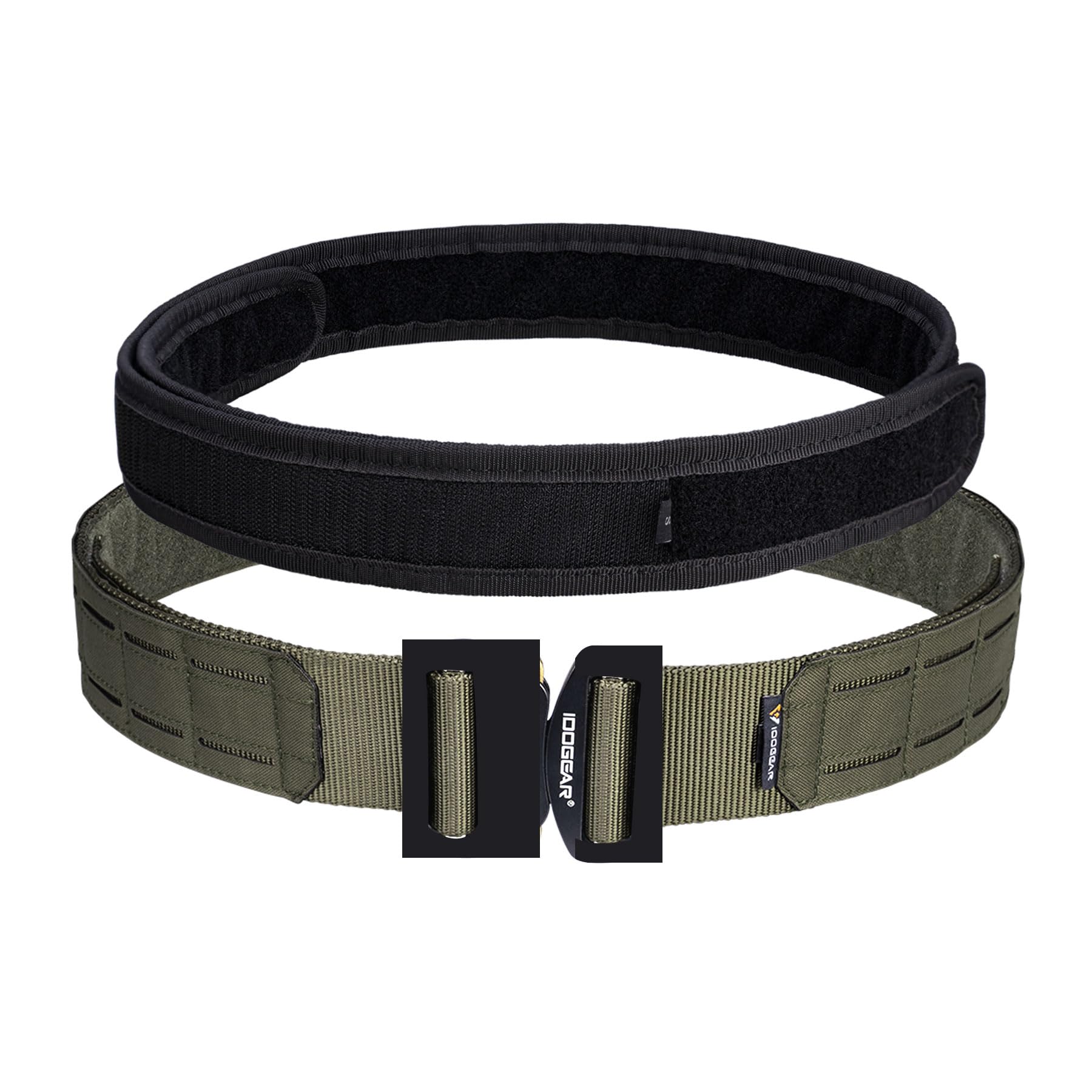 IDOGEAR 2 Inch Belt MOLLE for Men with 1.75" Inner Belt Nylon Duty Quick Release Metal Buckle Belts Hook-and-Loop Laser-cut