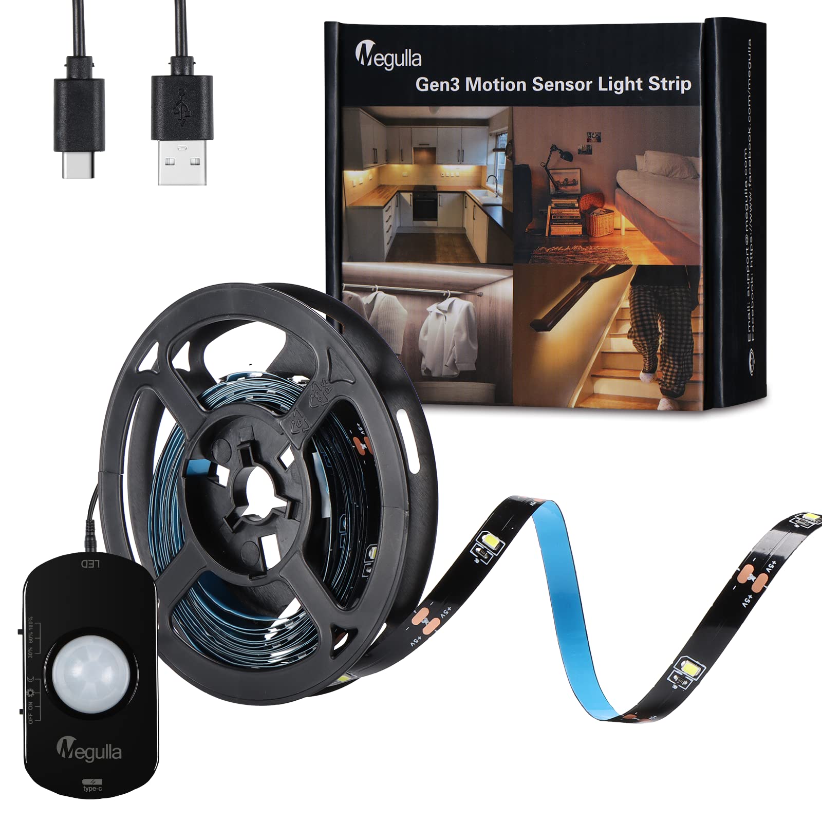 Buy 3.5m/11.5ft Motion Activated Gun Safe Light Strip, Megulla Gen3