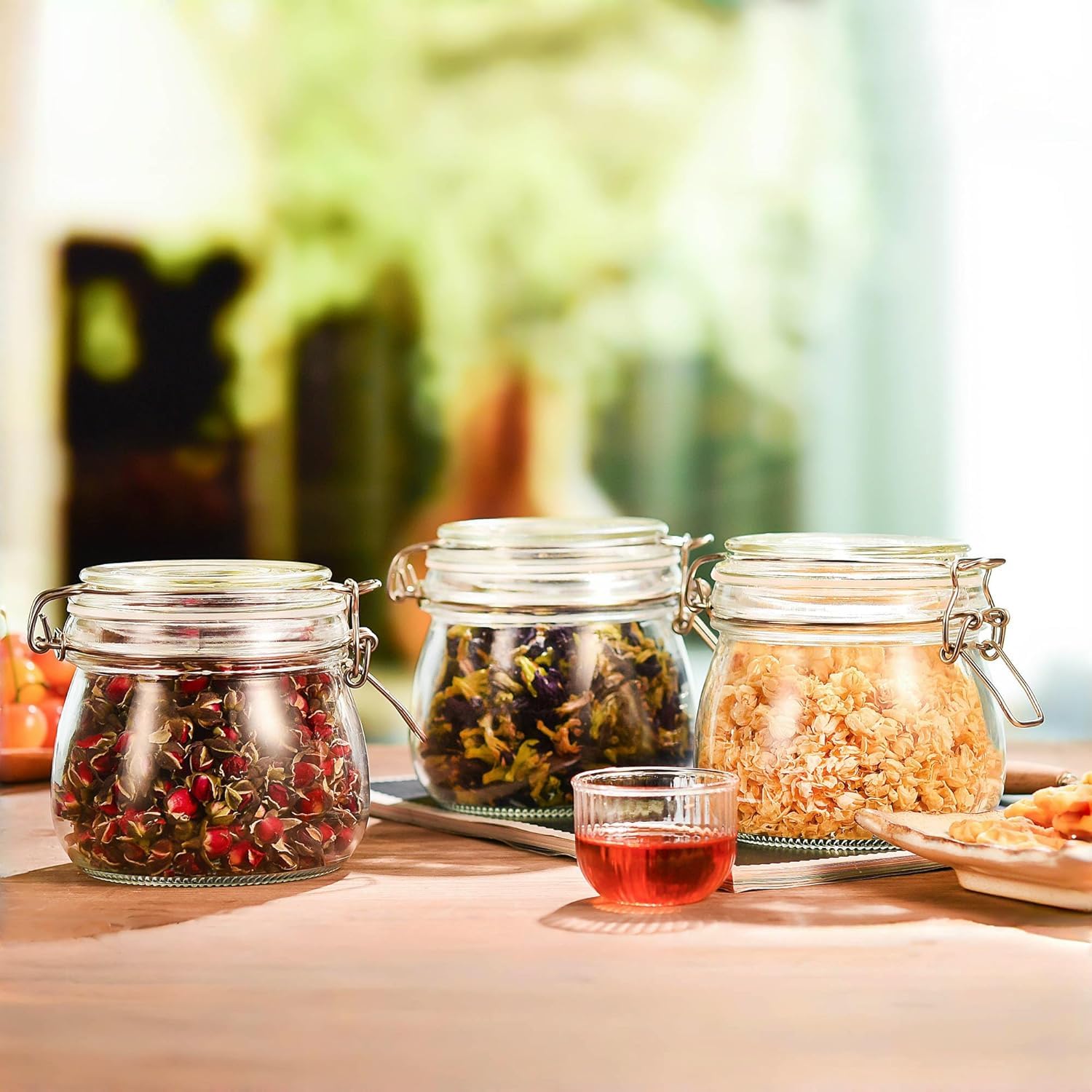 Femora Glass Jar, Kitchen Storage Jar, Round Jars, Airtight Steel Lid, 750 ML, Pack of 4 (B0DHXZF1SG) Amazon Price History, Amazon Price Tracker