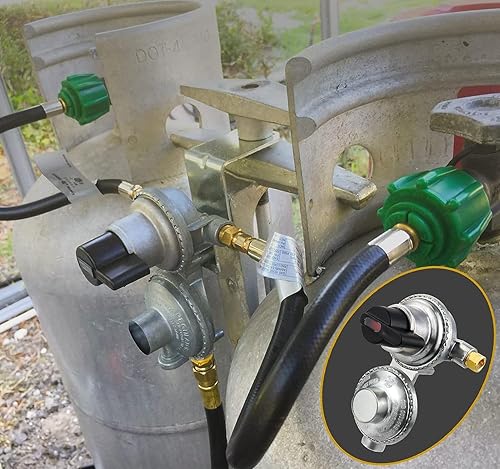 Miniatura 5 de Regulador de propano para tanque de RV 2, regulador de propano de cambio automático de 2 etapas, reguladores de gas lp para vehículos recreativos,