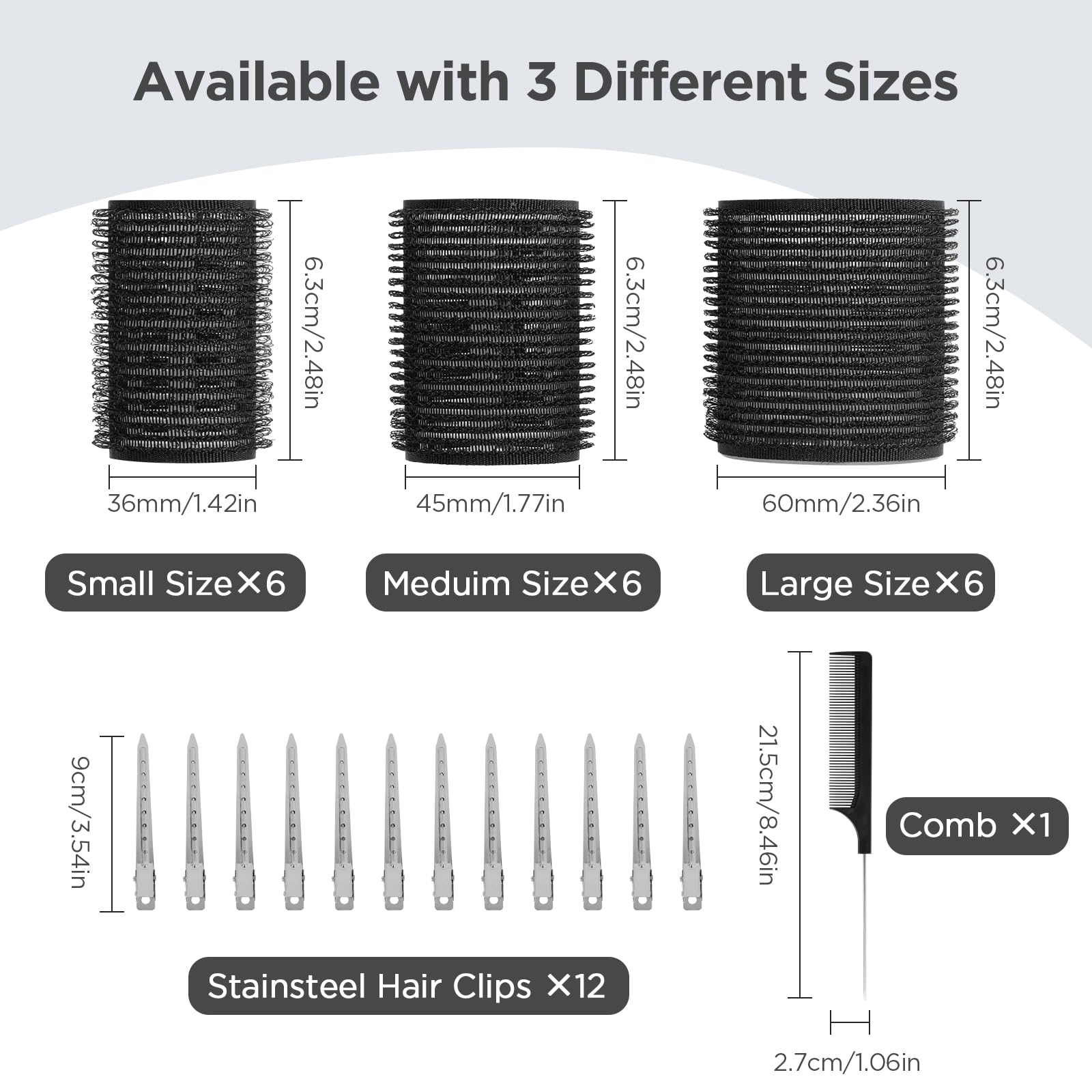 Image secondaire de Set de Bigoudis Chauffants Romon - 31 Pièces avec 12 Pinces et Peigne